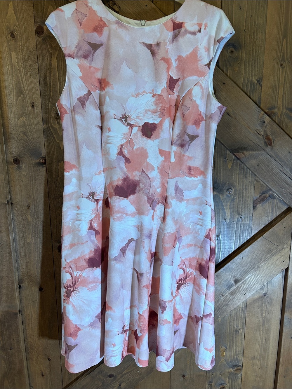 Floral London Times Dress in Blush Pink and White